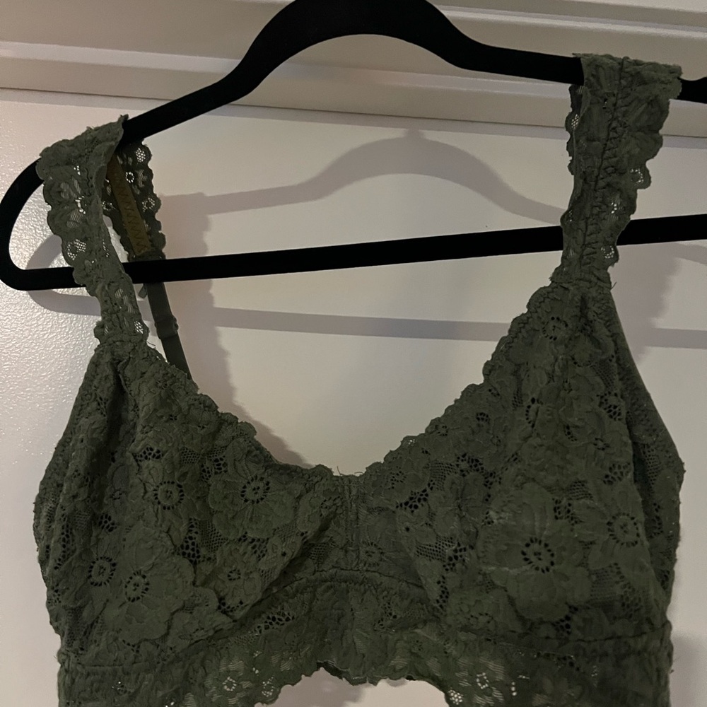Aerie Lace Bralette in Olive Green